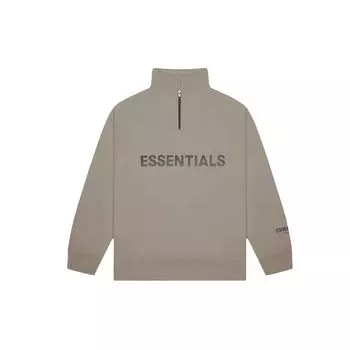 Флисовый свитшот Fear of God Essentials FW20 с половиной молний Топы унисекс Серо-серый FOG-FW20-209 L
