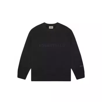 Флисовый свитшот Fear of God Essentials с буквами и топами унисекс с круглым вырезом, черный FOG-SS20-295 M