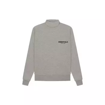 Флисовый свитшот Fear of God Essentials SS22 с бархатным логотипом Топы унисекс Темно-овсяный FOG-SS22-985 L