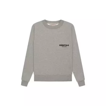 Флисовый свитшот с круглым вырезом и бархатным логотипом Fear of God Essentials SS22 Темно-овсяный FOG-SS22-614 XXL
