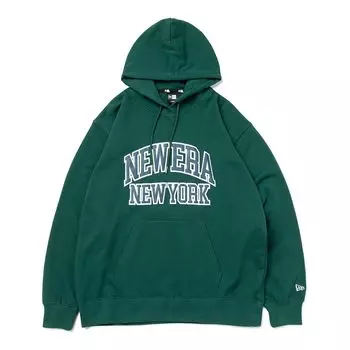 Флисовый свободный свитер с капюшоном Classic College College Logo темно-зеленый 13330909 [New Era] (Зеленый/M/Мужской)