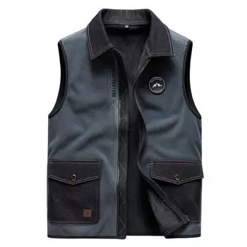 Флисовый жилет Shake для мужчин, осенне-зимний двухсторонний плюшевый теплый жилет и куртка через плечо XXXXL