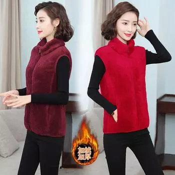 Флисовый жилет женский флисовый утолщенный коралловый флис куртка жилет жилет осенне-зимний двухсторонний флис M [Recommended 80-45kg] верблюд