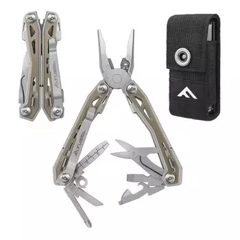 FLISSA Multi Tool Pliers Desert Tan 16 в 1 Многофункциональный инструмент из нержавеющей стали с тактическим многофункциональным ножом, отвертками