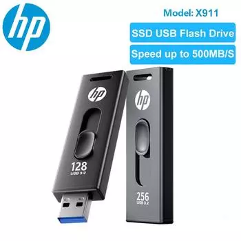ФЛЭШ-накопитель HP X911 USB 3.2 USB, 128 ГБ, 256 ГБ, 512 ГБ, 1 ТБ, металлический флешек емкостью до 500 МБ/с для PS4 / PS5 / Destops / MacBook
