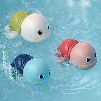 Floating Baby Bath Toys Water Chain Clockwork Bathing Toy Swimming Turtle Toy Pool Beach Pink Dolphin