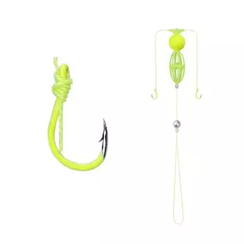 Floating Ball Bait Cage With Double Hook Fishing Soft Lure Steel Wire Rig for Enhancing Fish Attraction 10