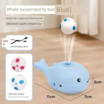 Floating Ball Cat Toy Self-Hi Relieving Boredom Handy Gadget Whale Floating Ball Cat Teaser Physically Consuming Pet All Products Pet whale suspension ball [blue]]