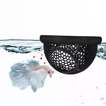 Floating Betta Hide & Shrimp Cave - 3-In-1 Aquarium Hammock, Floating Feeder Ring & Resting Spot - 3D Printed Betta Fish Decor