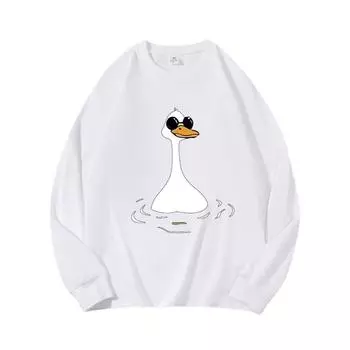 Floating Goose Осенняя одежда с длинными рукавами из чистого хлопка, новый мужской и женский топ, весенний внутренний слой, базовая рубашка, футболка с круглым вырезом и длинными рукавами M коричневый