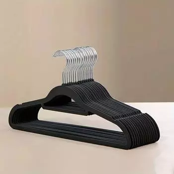 Флокированная вешалка для одежды, бытовая вешалка для взрослых, нескользящая, предотвращает скольжение плеча, угол без следов, может складываться, подвешивать вешалку серый