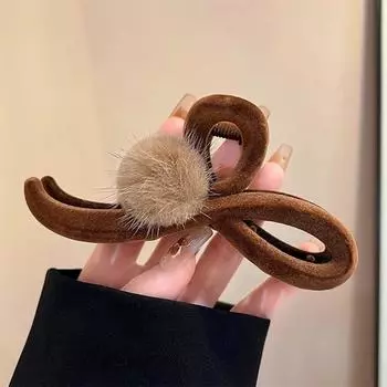 Флокированные заколки для волос для женщин, большая заколка для волос, элегантный милый головной убор для девочек, аксессуары для волос