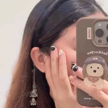 Флокированный колокольчик с кисточками, ободок для волос, роскошный этнический стиль, модный винтажный обруч для волос, праздничный чёрный