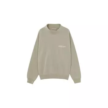 Флокированный пуловер с длинными рукавами Fear of God Essentials, мужская толстовка, Хизер-зеленый FOG-SS22-254 S