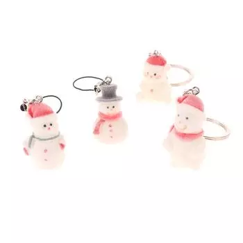 Флокированный рождественский брелок для ключей, милый снеговик, телефонная цепочка, кулон, чехол для наушников, анти-потеря, ремешок, сумка, декор as the picture