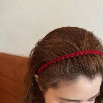 Флокированный волнообразный нескользящий обруч для волос, универсальный бархатный ободок для волос, повязка на голову для женщин и девочек, аксессуары для волос, головной убор красный