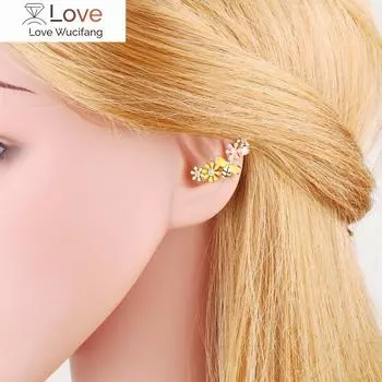 Flola Эмаль Маленькая пчелка клипсы серьги для женщин девочек медные Cz кристалл булавки серьги жемчужные серьги позолоченные ювелирные изделия Ersa083