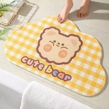 Floor Mat Carpet Doormat Rug Bath Bathroom Toilet Absorbent Non Slip Anti CuteBear,40*60cm/15.7*23.6in