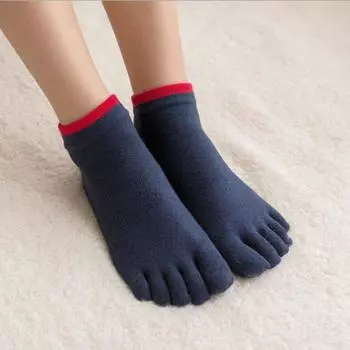 Floral Discount Breathable Pure Cotton Dance Yoga Socks Navy blue