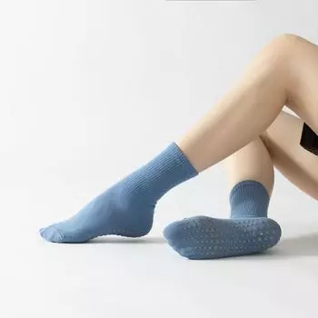 Floral Discount XY Thin Calf Mid-High Tube Yoga Socks Pilates Socks Non Slip Abrasion Resistant Ankle Protection Dance Aerobics Iris