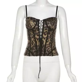 Floral Hollow Bow Side Split Straps Tulle Brown S