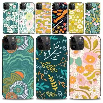 Floral Texture Pattern Phone Case iphone15 14 13 12 11 Pro Max Mini X 7 8 Soft Case iPhone11PROMAX