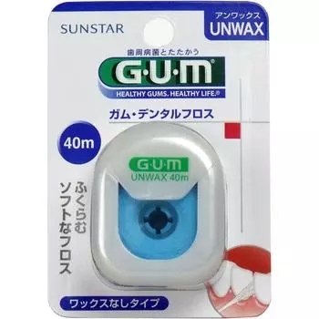 floss 40m [Bulk purchase] GUM/dental (unwaxed) [x3 pieces]