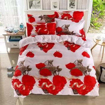 Flower 3d Pattern Duvet Quilt Cover Bedding Sets With Pillow Cases Sheet Fitted A