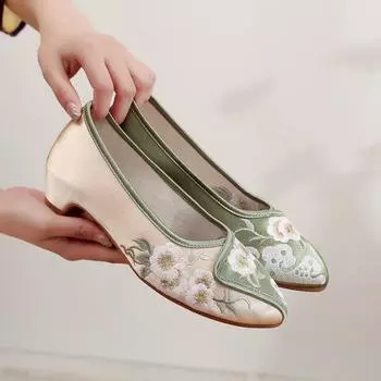 [Flower Art] Женские туфли-чонсам весна/лето 2024 года — элегантные, удобные, в национальном стиле US 7.5