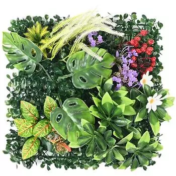 Flower Artificial Plant Wall Panel Eternal Life Artificial Fern Grass Living Room Style E