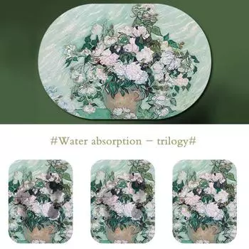 Flower Bath Mat Bathroom Anti Slip Shower Foot Mats Quick Dry Floor Toilet Rugs Carpet Doormat Washable For Living Room 40cmx60cm