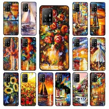 flower boat Oil Painting funda Phone cover For OPPO A74 A94 5G A3S A5S A9 A12 A15 A15S A52 A53S A72 A73 2020 A91 5G Cases coque OPPO A3S
