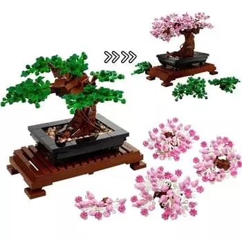 Цветочный букет вечный 3D набор строительных блоков кирпичная модель домашнее украшение растение в горшке игрушка