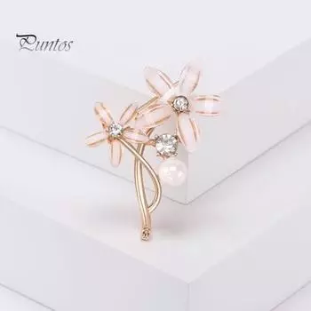 Цветочная брошь, блестящие стразы, растение, антикоррозийное, легкое, изысканное украшение для одежды, ювелирные изделия, свитер, декор для воротника, булавка для одежды золотистый