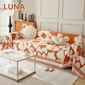 Flower Chenille Couch Towel Four Season Universal L Shape Sofa Cover Living Room Dust Proof Seat Cushion Slipcover Blanket Home 90x180