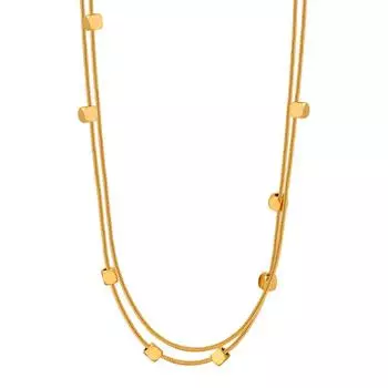 Flower Clip Bead Chain Necklace Empress Dowager West Personality Titanium Steel Exquisite Temperament Double-Layer Clavicle Chain