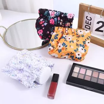 Flower Cosmetic Bag Peach Printing Coin Purse Casual Leaf Spring Bag Outdoor розовый