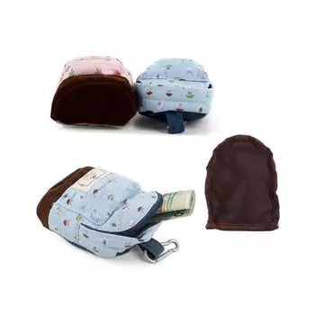 Flower Cosmetic Box Fabric Pouch Cute Bag Coin Purse Canvas Mini Backpack розовый