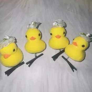 Flower Duck Hair Clips Bowknot Cartoon Duckbill Clips Cute Chicken Side Barrettes Daily style F
