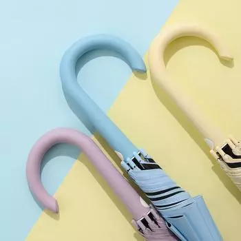 Flower feeling creative simple long handle umbrella solid color small fresh color scheme handle straight pole umbrella female straight handle umbrella 23 inch