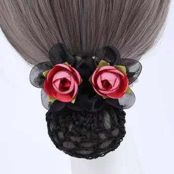 Цветочная шпилька для волос Женская пружинная заколка для волос Головной убор с заколкой-сеткой Винтажная корейская заколка-снуд для волос Женская coarse net белый