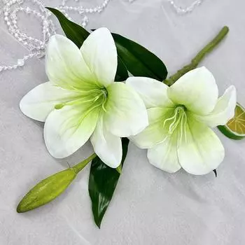 Flower Lily Artificial Wedding Hotel Restaurant Desktop Decoration Ornament Room WhiteGreen