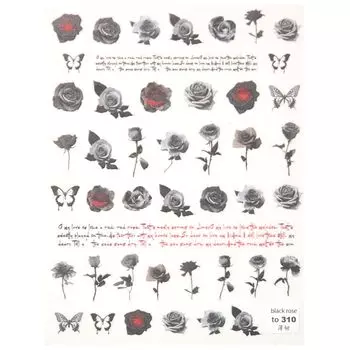 Flower Nail Stickers Ultra Thin Rose Mode Butterfly Character Punk Flower White Color Gel Cute Easy to Apply Nail Stickers Studio Nail Official