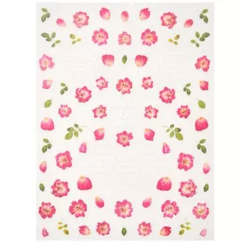 Flower Nail Stickers Ultra Thin Rose Peony Pressed Flower Flower Color Gel Cute Easy to Apply Studio Nail Official ([MS193])