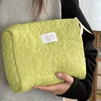 Женская косметичка с цветочным узором, туалетные принадлежности, косметический органайзер, сумка на молнии, дорожная косметичка, женская косметичка