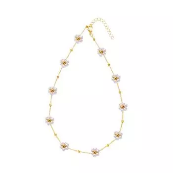 Flower Pendant Jewelry Adjustable Bead Chain Necklace Fashion Pendant Necklace Flower Neck Jewelry for Daily Party 2