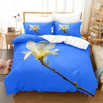Flower Plants Bedding Set Duvet Cover Set 3d Bedding Digital Printing Bed Linen Queen Size Bedding Set Fashion Design EU single(135x200cm)&set