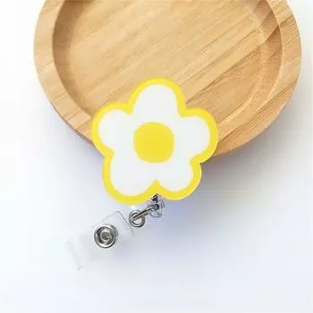 Flower Retractable Badge Holder Name Tag ID Card Holder Kawaii Nurse Badge Reel Hospital Use