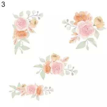 Flower Self Adhesive Removable Wall Sticker Bedroom Background Decal Home Decor 1