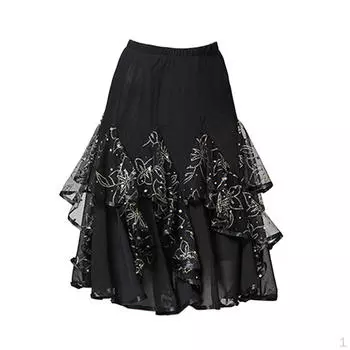 ° Платье для латинских бальных танцев с цветочными блестками B Black